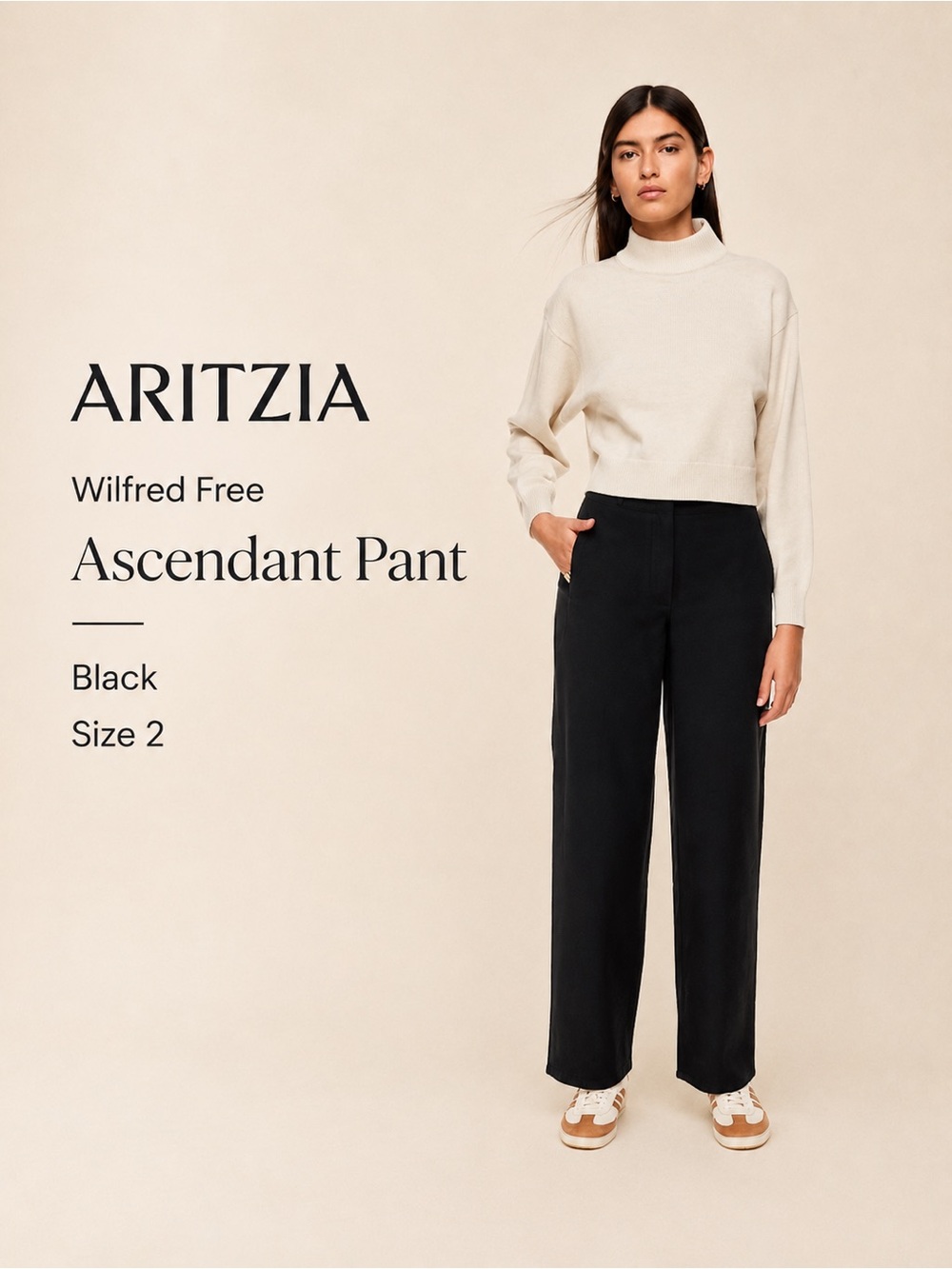 Aritzia Wilfred Free Ascendant Pant Size 2 Black‎